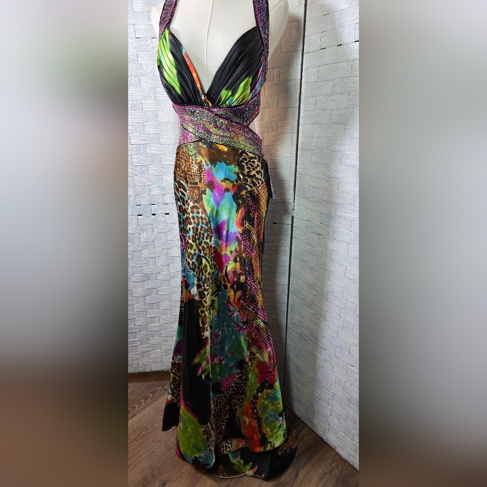 90's NIKI LAVIS Multi-Color Gown - Picture 9 of 9